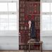 Фрагмент интерьера с фотопанно Patchworld - Original Red, Mr Perswall с изображением восточных ковров. Выбрать, заказать фотопанно для стен в интернет-магазине, онлайн-оплата.