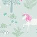 Обои в детскую с изображением сказочных существ-единорогов. Чудесный рисунок с розовыми в лесу. Шведские фотообои  из коллекции Mr Perswall "Imaginarium" P280107-4. Заказать в интернет-магазине. Бесплатная доставка.