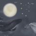 Морские животные, которые проплывают по звездному небу. Крупные киты, кашалот. Шведские фотообои  из коллекции Mr Perswall "Imaginarium" P280135-8-zoom. Заказать в интернет-магазине. Бесплатная доставка.
