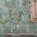 Фрагмент интерьера с обоями арт. PDG653/07  из коллекции Shanghai Garden от Designers Guild, Великобритания с текстурными разводами в бирюзовых оттенках, в широком ассортименте