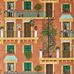 Флизелиновые обои пр-во Великобритания коллекция Seville от Cole & Son, с рисунком под названием Alfaro. Архитектурный рисунок яркой палитры на терракотовом фоне. Обои для кухни, обои для спальни, обои для коридора. Купить обои в студии Одизайн, онлайн оплата, бесплатная доставка