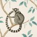 Оформить заказ на дизайнерские обои для гостиной Ringtailed Lemur арт. 216665 с изображением животных лемуров из коллекции The Glasshouse от производителя Sanderson в салоне