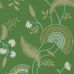 Флизелиновые обои Hakimi арт. 216768 из коллекции Caspian, Sanderson, 	
со стилизованными стеблями, цветами и листьями на изумрудном фоне купить по цене от поставщика.
