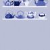 Фотообои DM217-1 с изображением полок с чайниками разных форм и стилей в сине-голубых тонах. Купить обои в Москве, шведские обои, фотообои, салон обоев, магазин обоев, бесплатная доставка.