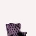 Фотообои DM222-2 с изображением кресла в стиле Честерфилд в фиолетовых тонах на белом фоне. Купить обои в Москве, шведские обои, фотообои, салон обоев, магазин обоев, бесплатная доставка.