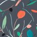 Заказать английские обои в столовую арт. 111997 дизайн Oxalis из коллекции Zanzibar от Scion, Великобритания с  принтом в виде листьев в красивых оранжево-зеленых тонах на темно-сером фоне в шоу-руме в Москве с бесплатной доставкой, онлайн оплата