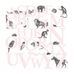 Детские фотообои с розовыми буквами и животными на белом фоне