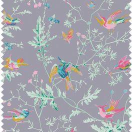 Рисунок Hummingbirds (колибри)  вышитый на ткани из 100% шелка от Cole&Son. Производство Англия. Арт. F125/1002.