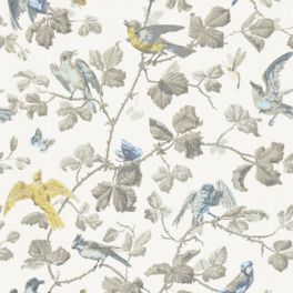 Восхитительный принт обоев Winter Birds от Cole & Son воссоздаёт атмосферу сада, где среди тернистых ветвей шиповника и розовых кустов щебечут разноцветные птички на светлом дымчатом фоне. Выбрать обои для спальни, кабинета в салонах ОДизайн.