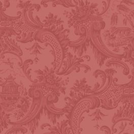 Обои Chippendale China от Cole & Son с витиеватым восточным орнаментом оттенка китайского красного, в который органично вплетены изображения пагод, украшенных цветами и порхающими вокруг птицами. Большой ассортимент обоев для комнаты в салонах ОДизайн.