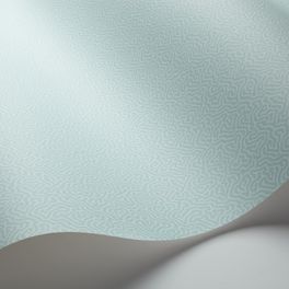 Обои Coral от Cole & Son в пастельных оттенках бирюзового с вариацией канонического дизайна блоковой печати Vermicell в уменьшенном формате. Выбрать, заказать обои для гостиной, кухни в интернет-магазине.