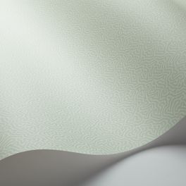 Обои Coral от Cole & Son светло-зеленого оттенка с вариацией канонического дизайна блоковой печати Vermicell в уменьшенном формате. Выбрать, заказать обои для гостиной, спальни в интернет-магазине.