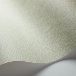 Обои Coral от Cole & Son оливкового цвета с вариацией канонического дизайна блоковой печати Vermicell в уменьшенном формате. Выбрать, заказать обои для кухни, спальни в интернет-магазине.