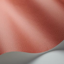 Обои Coral от Cole & Son кирпичного оттенка с вариацией канонического дизайна блоковой печати Vermicell в уменьшенном формате. Выбрать, заказать обои для кабинета, прихожей в интернет-магазине.