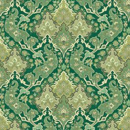 Источником вдохновения для дизайна Pushkin от Cole & Son стала пышная красота персидских ковров. Роскошный орнамент в оттенках лайма и изумрудно-зеленого с восточными мотивами придаёт обоям яркую выразительность и индивидуальность. Выбрать обои в интернет-магазине, бесплатная доставка.