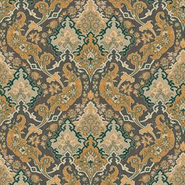 Источником вдохновения для обоев Pushkin от Cole & Son стала пышная красота персидских ковров. Роскошный орнамент в оттенках древесного угля и имбиря с восточными мотивами придаёт обоям яркую выразительность и богемный вид. Выбрать обои в интернет-магазине, бесплатная доставка.