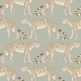 Обои из Великобритании коллекции ARDMORE от COLE & SON. Марширующие леопарды влево и вправо обоям, их хвосты образуют узоры и ритмы, связанные с танцем и музыкой, прекрасно подойдут для прихожей. Приобрести  с бесплатной доставкой в О-Дизайн