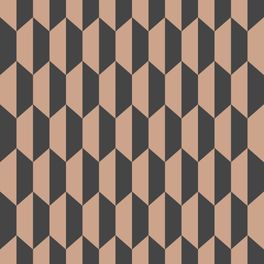 Обои Petite Tile от Cole & Son арт. 112/5022. Не стареющий со временем геометрический дизайн, из мелких трапеций бронзового и угольного цвета, размещенных так, чтобы создать объем. Обои для квартиры, обои на стену, дизайнерские обои.