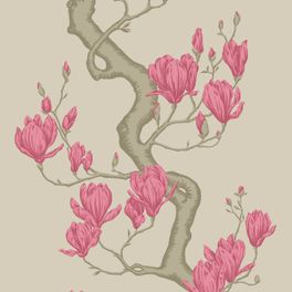 Купить премиальные обои Magnolia Tree арт. 128/1006 от Cole & Son из коллекции Classics II. Детализированный классический узор дерева Магнолия на бежевом фоне. Детальный рисунок, демонстрирующий качество печати. Обои для стен спальни, гостинной, прихожей или зала.