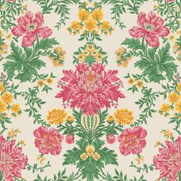 Купить премиальные обои для стен Poppies арт. 128/7033 от Cole & Son из коллекции Classics II. Орнаментальный красочный винтажный принт Poppies и  на кремовом фоне, демонстрирует качество печати. Английские обои для стен в спальне, гостинной, коридора или столовой.