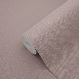 Пурпурно-лиловые флизелиновые обои с узором натурального льна для стен Linen look lilac purple арт. 131124 — уютный и спокойный узор для стен.