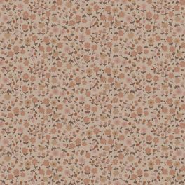 Флизелиновые обои для дома Flowers terracotta pink арт. 131394 — с мелкими цветами в тёплых тонах — терракотово-розовом создают в комнате жизнерадостную и уютную атмосферу.