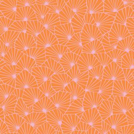 Дизайнерские флизелиновые обои из Швеции коллекция WONDERLAND от Borastapeter рисунком под названием STJÄRNFLOR, что означает Звездный пол в оранжевом цвете, дизайн обоев от Ханны Вернинг. Обои для кухни, обои для детской, обои для коридора. Купить обои в интернет-магазине, салон обоев Одизайн, бесплатная доставка.