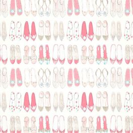 Выбрать обои в комнату World At Your Feet арт. 112646 от Harlequin с нарисованными туфельками для маленьких принцесс на сайте odesign.ru.