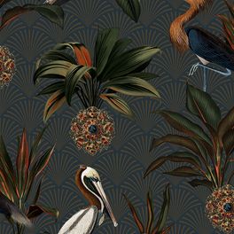 Стильные, экстравагантные обои Sapphire Birds впечатляют насыщенной и элегантной палитрой: зеленый, голубой, коричневый и золотисто-охряный переливаются и мерцают на свету. Стильные Шведские обои на сайте O-design.ru