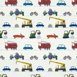 Выбрать обои для детской Just Keep Trucking арт. 112643 от Harlequin с изображением разноцветных машин и техники в салонах Москвы.