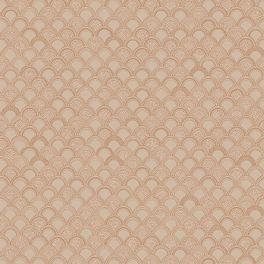 Шведские обои  BIRGIT арт 5520 из каталога Swedish Grace с арочным геометрическим узором в стиле Ар Деко в персиково бежевой гамме для спальни или гостиной