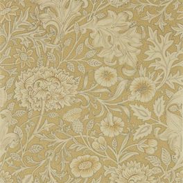 Выбрать бумажные обои для спальни арт. 216681 из коллекции Melsetter от Morris с обилием крупных цветов в оттенке античное золото с бесплатной доставкой