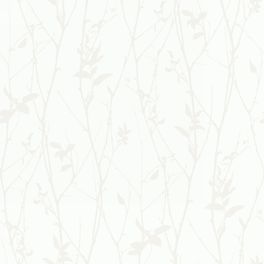 Шведские обои Spring Tree артикул 6063 из каталога Black & White от ECO Wallpaper с детализацией растительного орнамента из листьев и ветвей тянущихся вверх. Дизайн выполнен в сочетании белого фона с мерцающим перламутром. Можно купить обои в Москве из наличия.