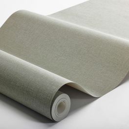 Рулон флизелиновых обоев Canvas Olive артикул 6130 из каталога Shades фабрики Borastapeter с детализацией узора под ткань серо-оливкового цвета.