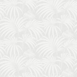 Обои флизелиновые "Paula" с мелким растительным узором пальмовых листьев светлых оттенков серого на узорчатом фоне под ткань дя гостиной купить с доставкой.
