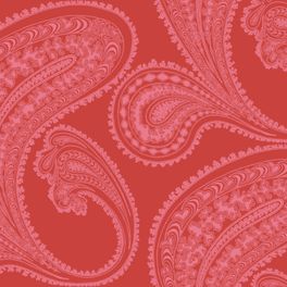 Обои Rajapur от Cole & Son с традиционным узором пейсли розового цвета на красном фоне сочетают в себе мистическое волшебство Востока и свежесть современности. Купить, заказать обои для комнаты, бесплатная доставка.