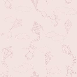 Обои  из Швеции коллекция Newbie, с рисунком под названием 
Up&Away выполнен на  светло-розовом фоне
на которых изображен заяц поднимающийся на воздушном змее среди облаков , идеально подойдут для спален детей. Большой ассортимент Шведские обои купить, салон обоев ОДизайн, в интернет-магазине, бесплатная доставка, оплата онлайн.