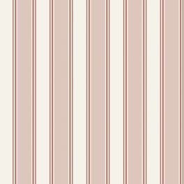 Раппорт флизелиновых обоев Boråstapeter Eleonora Pink (арт. 8739). Классический полосатый узор в пудрово-розовых и приглушённых ржаво-красных тонах на кремово-белом фоне. Коллекция Herrgård от Boråstapeter.