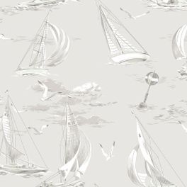 Продажа обоев для стен из Швеции коллекция Marstrand ll, с рисунком лодка Sailboats, обои для кабинета, для гостиной, для детской, на светло-сером фоне. Купить в интернет-магазине, салон обоев ОДизайн, большой ассортимент, бесплатная доставка, оплата онлайн