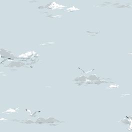 Продажа обоев из Швеции коллекция Marstrand ll, с рисунком чайки в небе Seagulls, обои для детской, на голубом фоне. Купить салон обоев ОДизайн, в интернет-магазине, оплата онлайн, большой ассортимент, бесплатная доставка