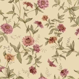 Цветочные обои Zinnia Yellow Boråstapeter Flowers 9154 — узор крупным планом, циннии