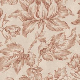 Цветочные обои Archive Flower Terracotta Boråstapeter Flowers 9157 — узор крупным планом, цветы