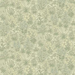 Цветочные обои Vildflora Green Boråstapeter Flowers 9160 — узор крупным планом, полевые цветы