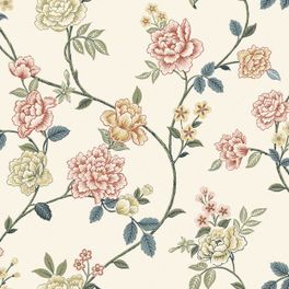 Цветочные обои Peony Garden Beige Boråstapeter Flowers 9174 — узор крупным планом, пионы