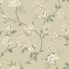 Цветочные обои Peony Garden Green Boråstapeter Flowers 9175 — узор крупным планом, пионы