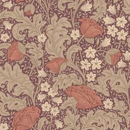 Цветочные обои Blomdansen Plum Boråstapeter Flowers 9180 — узор крупным планом, маки и колокольчики