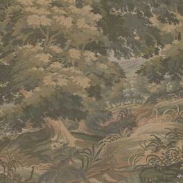 Цифровые обои для стен Tapestry Landscape Green, арт. 9666W от Borastapeter с пышными деревьями, колышущейся травой и нежными полевыми цветами выполнены в оливково-зеленом, бежевом, коричневом и сине-зеленом тонах. Заказать в интернет-магазине ODesign с бесплатной доставкой по всей России.