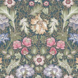 Цифровое панно для стен Arts and Crafts Dark Green, арт 9705W от Borastapeter – с пышным цветочным орнаментом впечатляющих размеров на темно-сине-зеленом фоне. Закажите эти изысканные обои в интернет-магазине ODesign. Бесплатная доставка по всей России.