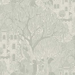 Цифровое панно для интерьера Kingdom of the Willow Grand Green, арт. 9760W от Borastapeter — это волшебный лес с принцессами, драконами, тайными сундуками с сокровищами и волшебными замками в свежем серо-зеленом оттенке на кремово-белой основе. Эти изысканные обои идеально подойдут для спальни, прихожей, гостиной или кухни, создавая атмосферу уюта и спокойствия. Приобрести их можно в интернет-магазине ODesign с бесплатной доставкой по всей России.