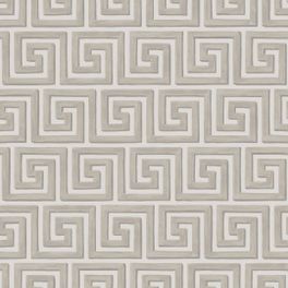 Графический рисунок обоев Queens Key от Cole & Son воссоздает классический греческий орнамент меандр, смягчённый мазками кисти в мягком оттенке серого камня. Купить обои для стен в интернет-магазине, большой ассортимент.